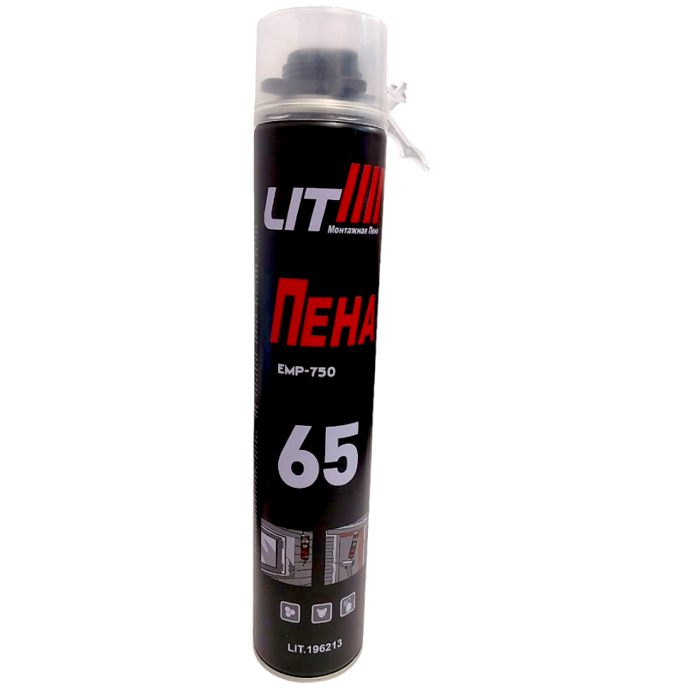 Монтажная пена "LIT" 65л 750мл арт:937# Монтажная пена "LIT" 65л 750мл арт:937#